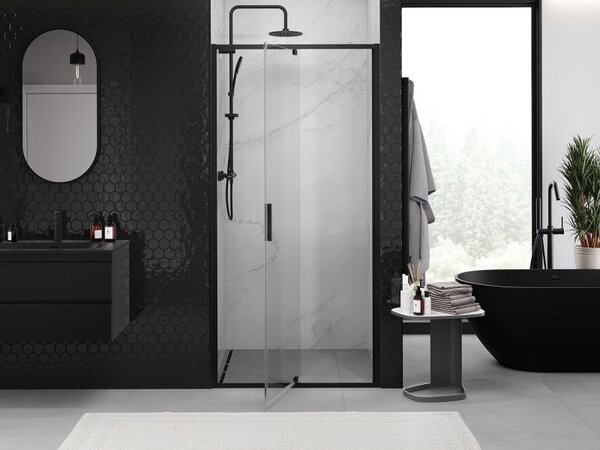 Mexen Exo sprchové dveře pivotové 90 cm, průhledné, černé - 819-090-000-70-00