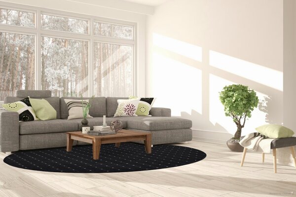 Condor Carpets, Kusový koberec Udinese antracit kruh, 80x80 (průměr) kruh, šedá, chodba / předsíň