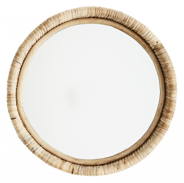 Kulaté zrcadlo v bambusovém rámu Natural