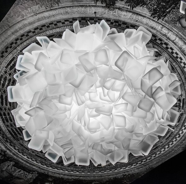 SLAMP CLICL00WHT00000000EU Clizia Opal Large, bílé stropní designové svítidlo, 3x12W E27, prům. 78cm