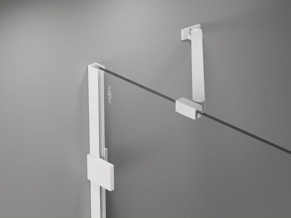 Mexen Lunar levé sprchové dveře 90 cm, transparentní, bílé - 834-090-000-20-00-L