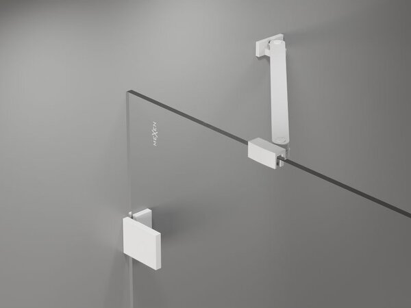 Mexen Lunar levé sprchové dveře 90 cm, transparentní, bílé - 834-090-000-20-00-L