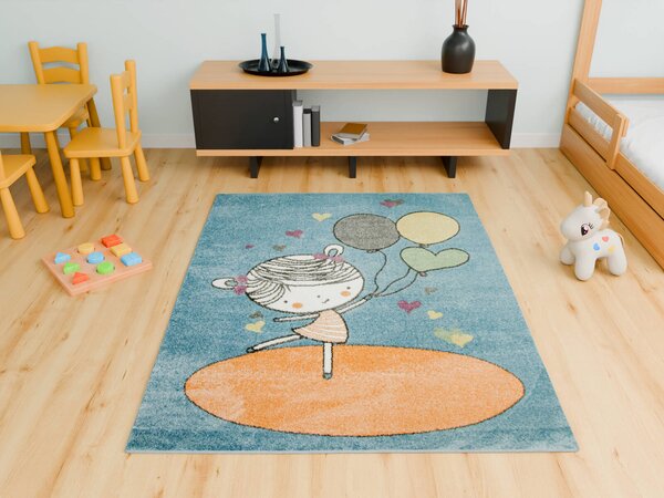 Makro Abra Dětský kusový koberec Lima 9393B Baletka modrý růžový Rozměr: 100x150 cm
