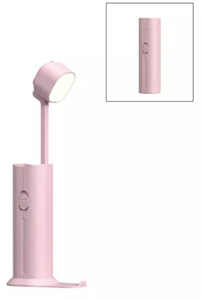 HJ Stolní lampa se svítilnou Led stolní lampa Světla na ochranu očí Lampa na čtení se stojanem Otočná 3 v 1 skládací stolní světla Barva: růžová/ Pink