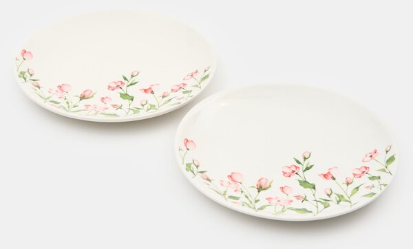 Sinsay - Keramické talíře s květinovým motivem, 2 pack - vícebarevná