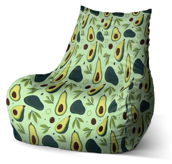 Sedací vak Bean kreslené avokádo - dětský, zelená