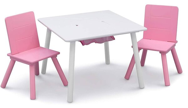 BHome Dětský stůl s židlemi Bílo-růžový