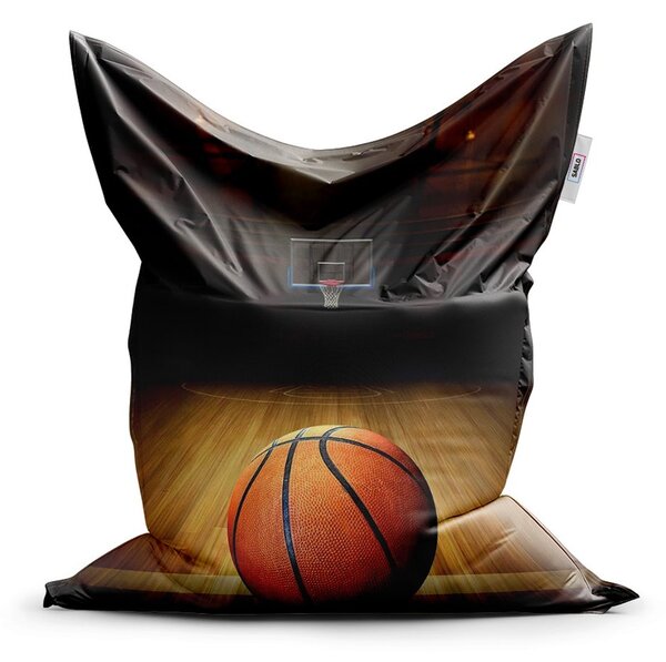 Sedací vak Classic basketbal - dětský, hnědá / černá