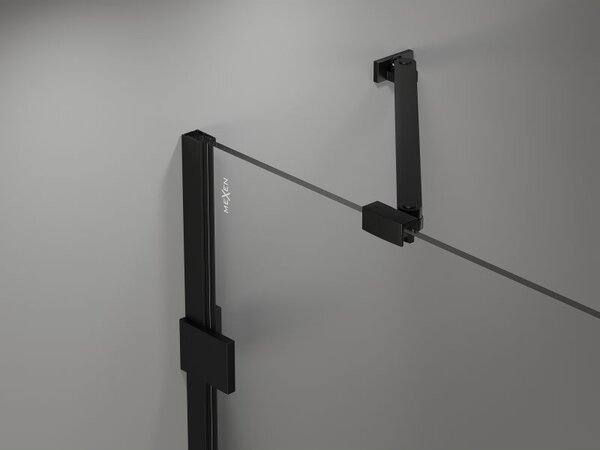 Mexen Lunar sprchové dveře otočné levé 85 cm, transparentní, černé - 834-085-000-70-00-L