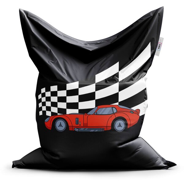 Sedací vak Classic závodní auto, černá / červená
