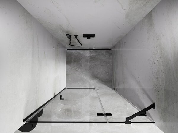 Mexen Lunar sprchové dveře otevírací pravé 115 cm, transparentní, černé - 834-115-000-70-00-P