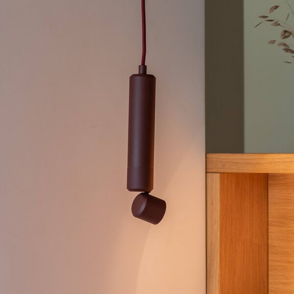 IT´S ABOUT ROMI It's about RoMi LED závěsné světlo Milan, vínově červená, Ø 6 cm, Červená, Obývací pokoj / jídelna, Hliník, Moderní