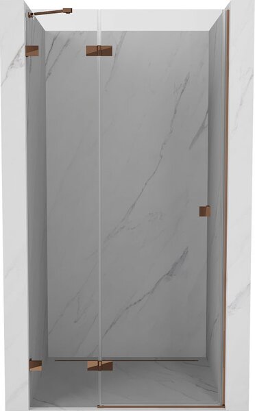 Mexen Lunar sprchové dveře otočné levé 125 cm, transparentní, růžové zlato - 834-125-000-60-00-L