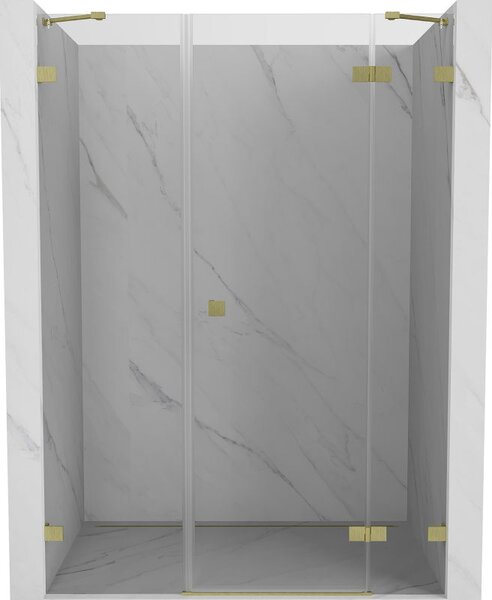 Mexen Lunar sprchové dveře pant pravý 140 cm, transparentní, zlaté kartáčované - 834S-140-050-55-00-P