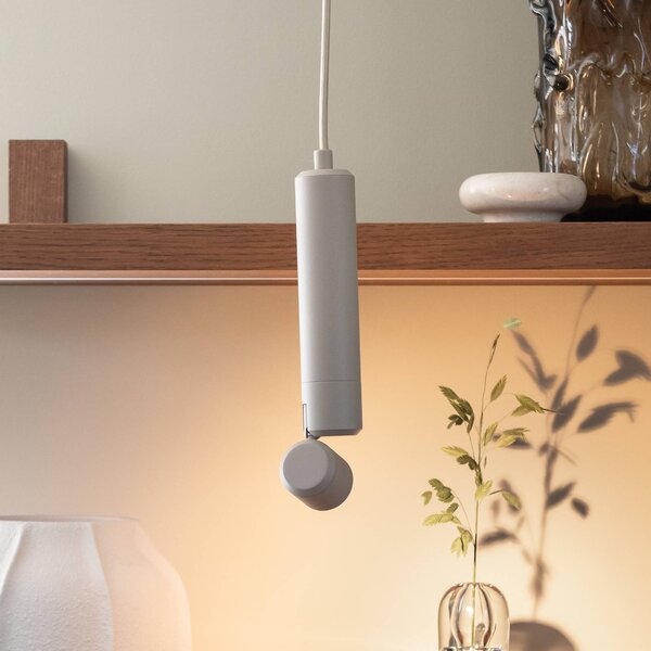 IT´S ABOUT ROMI IT'S ROMi LED závěsné světlo Milan, písková barva, Ø 6 cm, Krémová / jantar, Obývací pokoj / jídelna, Hliník, Moderní