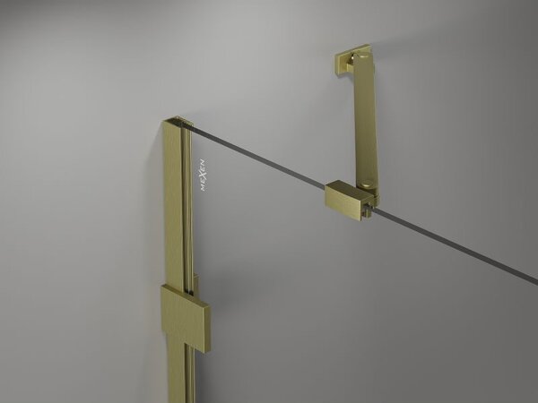 Mexen Lunar sprchové dveře pant pravý 140 cm, transparentní, zlaté kartáčované - 834S-140-050-55-00-P