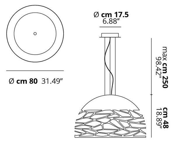 Lodes 14128 1000 Kelly Large Dome 80, závěsné svítidlo 4x23W E27, bílá, prům. 80cm