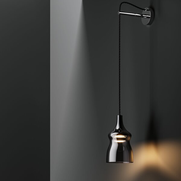 Lodes 15416 4627 Nostalgia medium glossy bronze, bronzové sklo/černý závěs, 7W LED 2700K, prům. 20cm