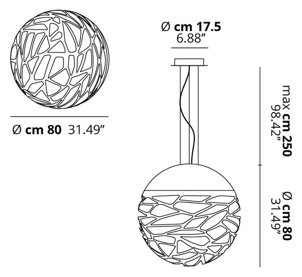 Lodes 14124 3500 Kelly Large Sphere 80, závěsné svítidlo 4x23W LED E27, bronz, prům. 80cm