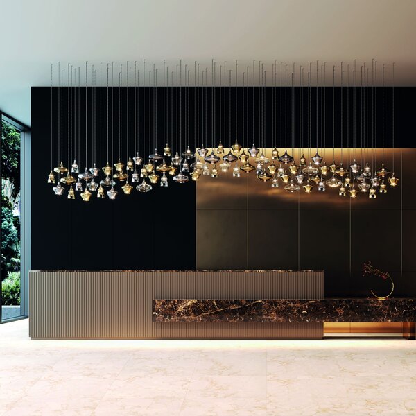 Lodes 15416 4627 Nostalgia medium glossy bronze, bronzové sklo/černý závěs, 7W LED 2700K, prům. 20cm
