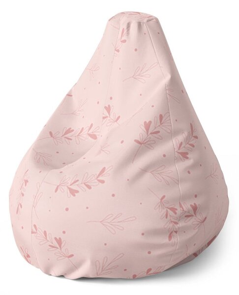 Sedací vak Pear růžové lístky - dětský, růžová