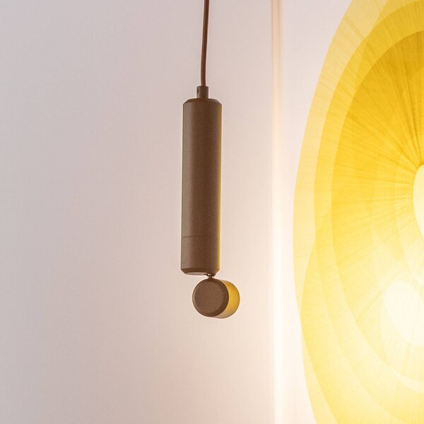 IT´S ABOUT ROMI It's about RoMi LED závěsné světlo Milan, hnědá, Ø 6 cm, kov, Hnědá / rez, Obývací pokoj / jídelna, Hliník, Moderní