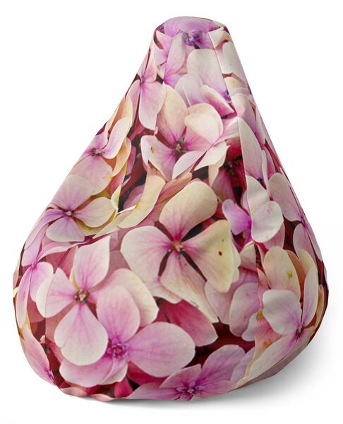 Sedací vak Pear růžové květy, růžová