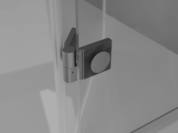 Mexen Lunar L sprchové dveře výklopné pravé 105 cm, transparentní, kartáčovaný gun gray - 834L-105-000-66-00-P