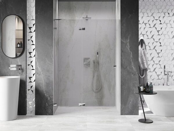 Mexen Lunar L sprchové dveře výklopné levé 135 cm, transparentní, chrom - 834L-135-000-01-00-L