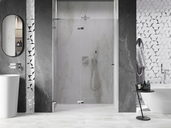 Mexen Lunar L sprchové dveře výklopné levé 135 cm, transparentní, chrom - 834L-135-000-01-00-L