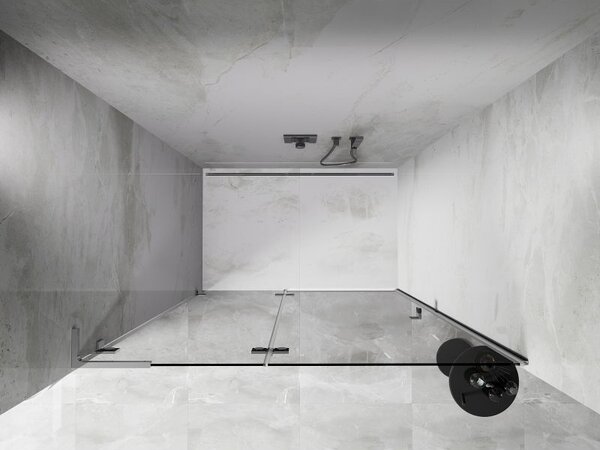 Mexen Lunar L sprchové dveře výklopné levé 135 cm, transparentní, chrom - 834L-135-000-01-00-L