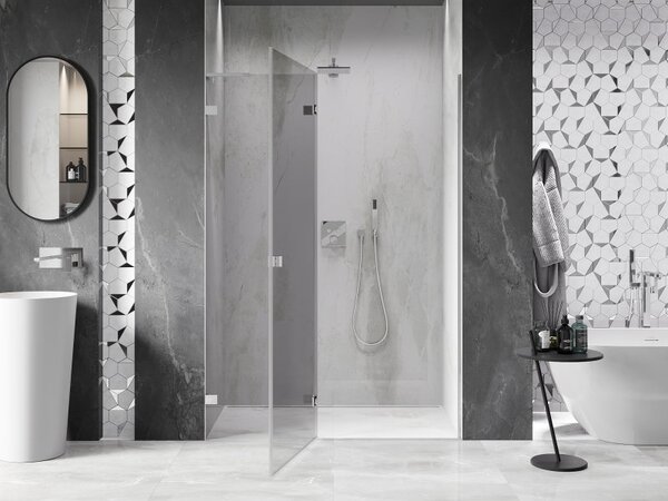 Mexen Lunar L sprchové dveře výklopné levé 135 cm, transparentní, chrom - 834L-135-000-01-00-L