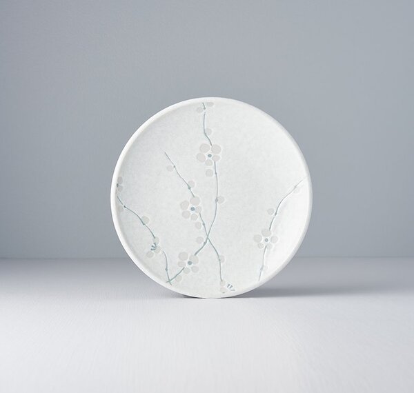 Blossom White mělký talíř Made in Japan, průměr 19 cm, výška 3 cm, keramika, handmade