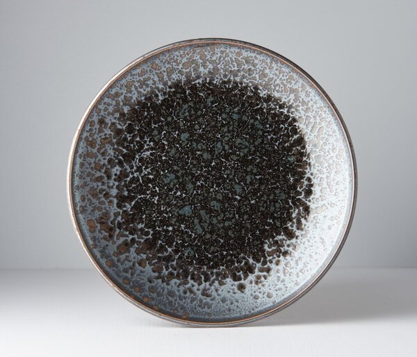 Black Pearl mělký talíř Made in Japan, průměr 25cm, výška 3,5cm, keramika, handmade