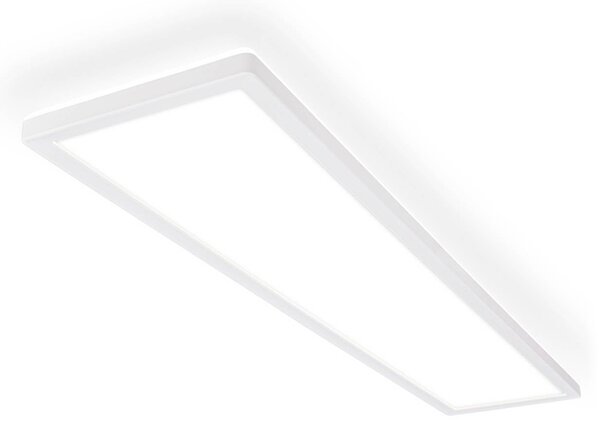 Briloner LED stropní svítidlo Tava A, 98x20 cm, plast, bílá, Bílá / opál, Obývací pokoj / jídelna, Plast, Moderní