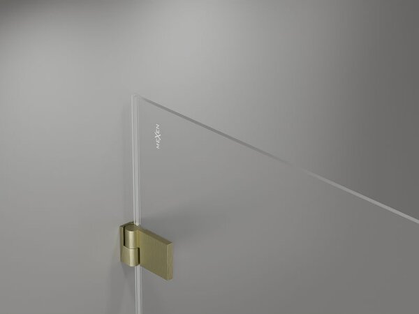Mexen Lunar-B sprchové dveře otočné levé 65 cm, čiré, zlaté kartáčované - 832-065-000-55-00-L