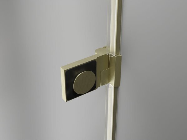 Mexen Lunar-B sprchové dveře otočné levé 65 cm, čiré, zlaté kartáčované - 832-065-000-55-00-L