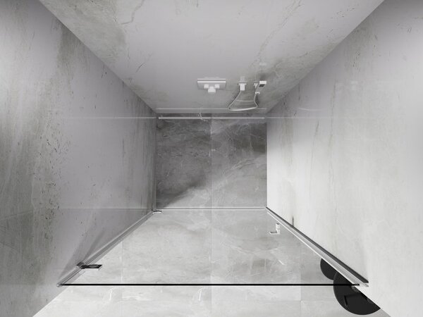 Mexen Lunar-B sprchové dveře otočné levé 80 cm, transparentní, bílé - 832-080-000-20-00-L