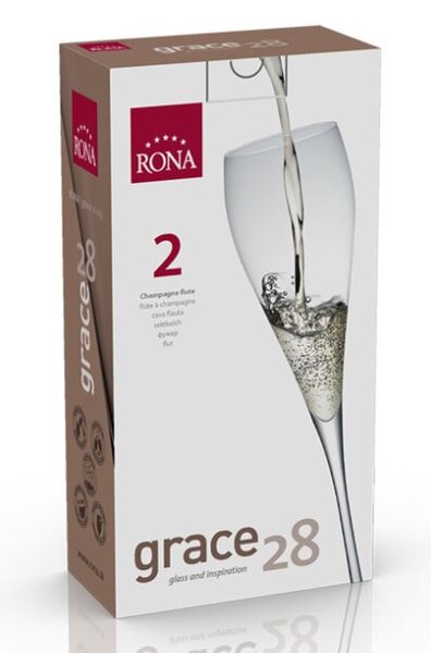 Rona Sklenice na šumivé víno Grace 280 ml 2 ks