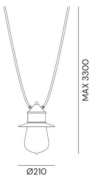 Il Fanale 270.12.ORT Drop, závěsné svítidlo pro systém Drop, 1x57W E27, staromosaz, prům. 14cm, IP55