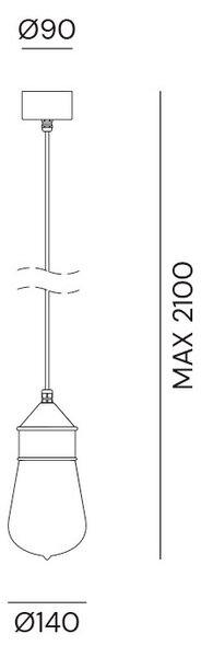 Il Fanale 270.03.ORT Drop, závěsné svítidlo, 1x57W E27, staromosaz, prům. 14cm, IP55