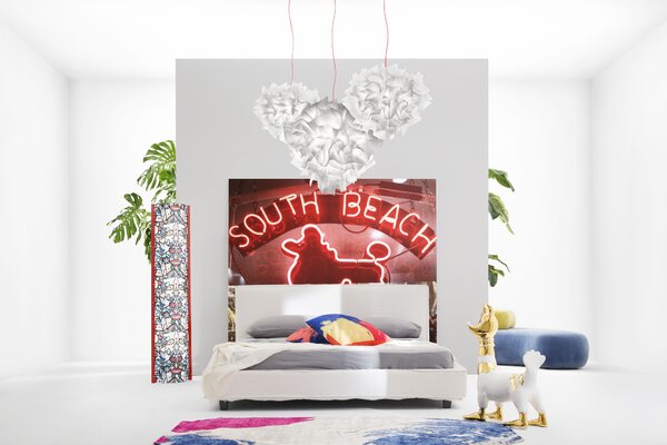 SLAMP VELSS00CTR01R00000EU Veli Couture Suspension, závěsné designové svítidlo s červeným kabelem, 2x12W E27, prům. 42cm
