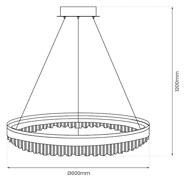 Závěsné LED svítidlo Preciosa, 1x LED 52w, 4000k, g