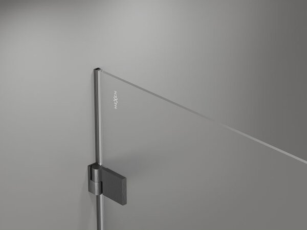 Mexen Lunar-B L sprchové dveře pravé 110 cm, transparentní, kartáčovaná šedočerná - 832SL-110-050-66-00-P