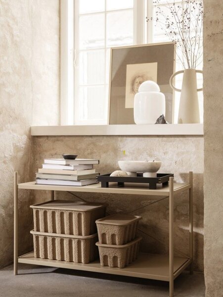 Úložný box s víkem Paper Pulp Small – set 2 ks