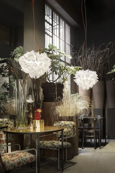 SLAMP VELSL00CTR01T00000EU Veli Couture large suspension, závěsné designové svítidlo s transparentním kabelem, 4x12W E27, prům. 60cm