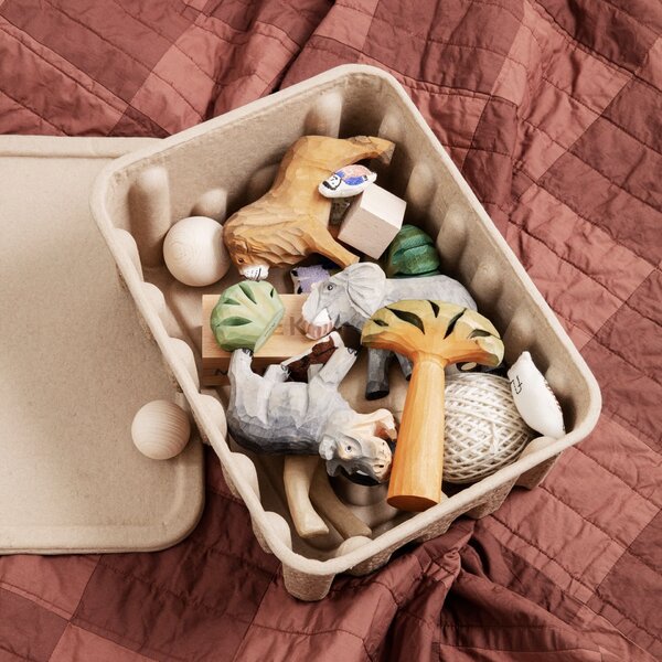 Úložný box s víkem Paper Pulp Small – set 2 ks
