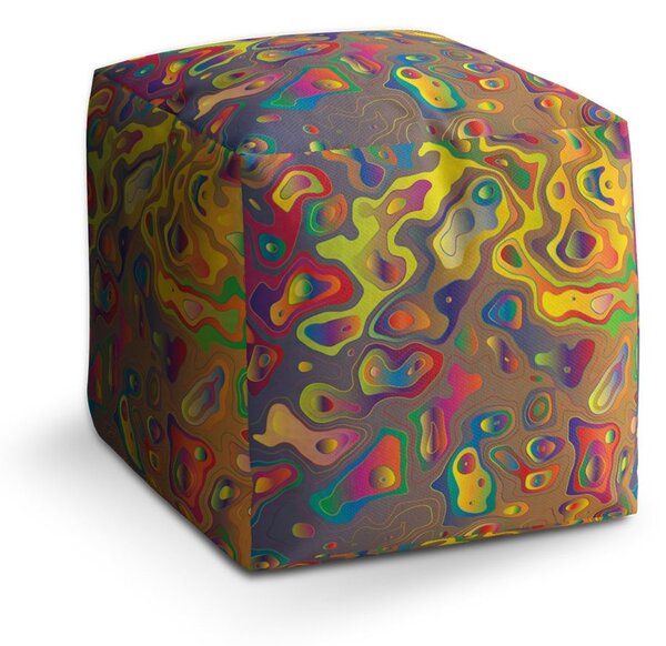 Taburet Cube barevné skvrny, barevná