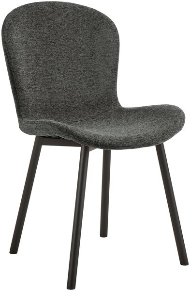 MAZZONI EXPORT FIORA Tmavě Šedá (látka Apia 458) / černý rám – MODERNÍ ČALOUNĚNÁ ŽIDLE Z CHENILLE PRO OBÝVACÍ POKOJ/JÍDELNU
