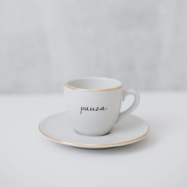 Šálek na espresso s podšálkem Pauza 90 ml, 0,09 l